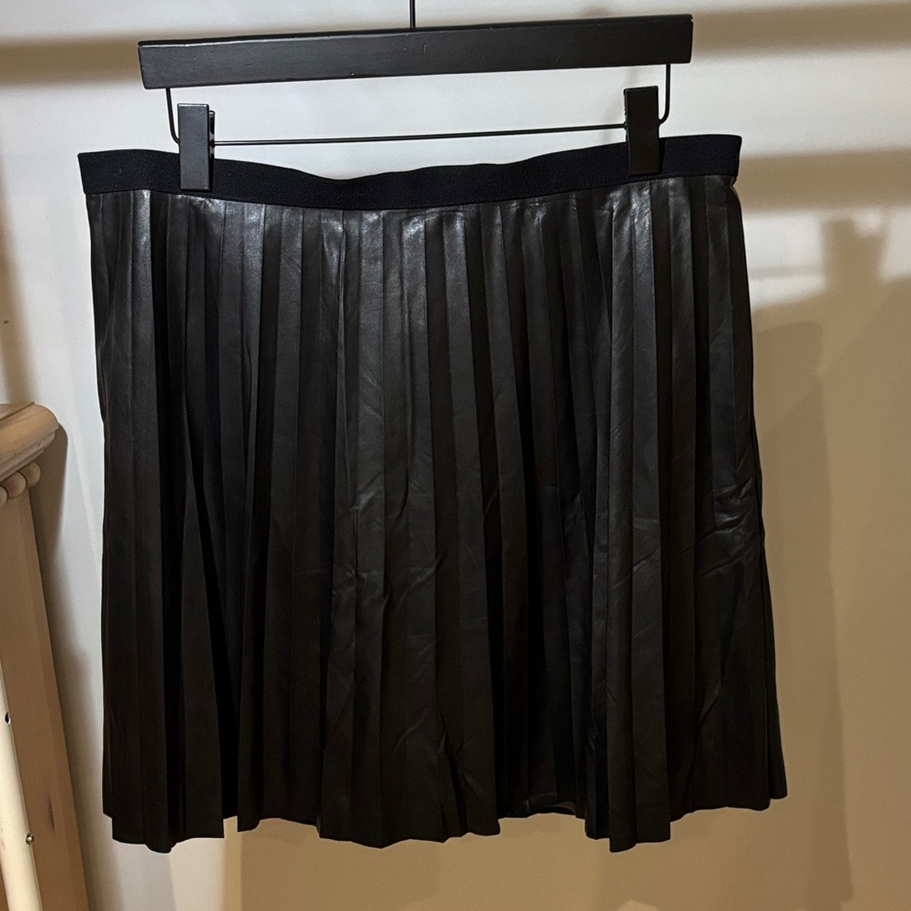 J. Crew Factory Black Pleated A-Line Skirt